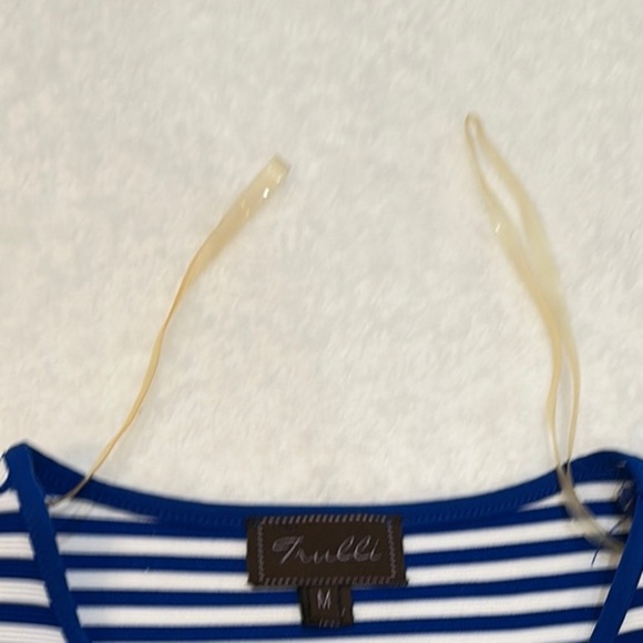 TRULLI Blue and White Sleeveless Fit and Flare Midi Dress Size M - Picture 5 of 12